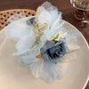 Rannyrena Acrylic Claw Hair Clip with Flower Elegant Handmade Floral Hair Piece Faux Rose Flower Hair Accessory for Wedding Festival Everyday (Blue)