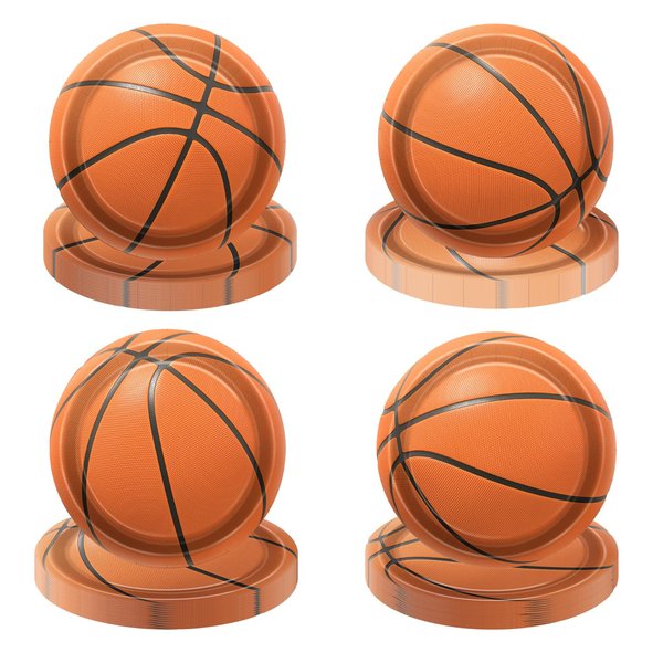 PTECDROTS 80Pcs Basketball Party Plates Decorations - Including 9” Basketball Ball Plates Disposable Dinner Plates for Kids Basketball Fan Sports Event Basketball Theme Party Supplies