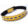 The Cool Puppy XL Cool Leather Dog Collar Yellow and Blue