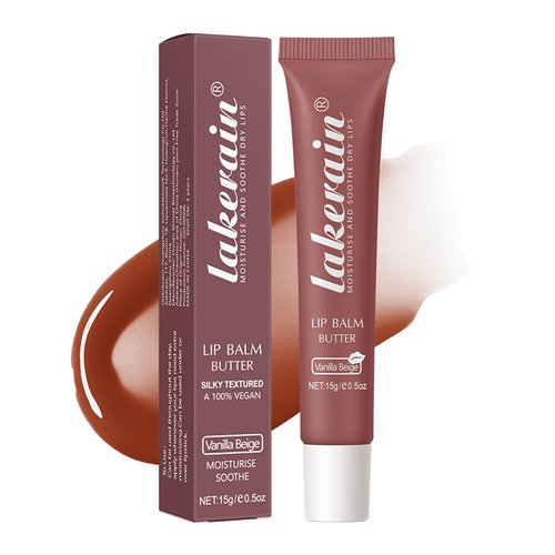 Jutqut Lip Butter Balm, Day/Night Hydrating Lip Mask, Moisturizing Lip Balm Butter, Ultra-Nourishing Lip Care Moisturizer, Lip Butter Gloss Shine Lip Glow Oil Makeup#2 Vanilla Beige