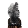 XKTEI 2pcs Feather Headdress,Sequins Headband,1920s Flapper Headpiece,Carnival Party Headwear,Costume for Gatsby Theme Party,Mardi Gras Feather Headband (Black-1)