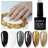 eodci 6 Colors Gel Nail Polish Set, 6 Colors Black White Gold Glitter Shimmer Summer Gel Nail Polish Kit Dark Green Soak Off Nail Polish Gel Polish Sparkle Gel Nail Art Gift for Women