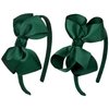DEEKA 2 PCS 4" Dark Green Bow Headband Grosgrain Ribbon Hair Bows for Toddlers Hair Band Accessories for Little Girls Kids Set of 2 -Dark Green