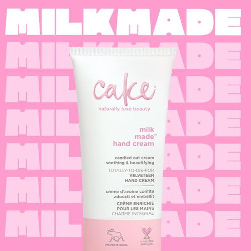 Cake Beauty Velveteen Hand Cream, Milk Made - Soothing, Lightweight Hand Cream - Oat Extract Concentrate, Marshmallow Root Extract & Shea Butter - Travel Sized Hand Cream - 60 Ml