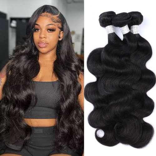 SilkSleek 16A Body Wave Bundles Human Hair 14 16 18 Inch 100% Unprocessed Brazilian Virgin Human Hair Quick Weave Bundles Body Wave 3 Bundles Raw Human Hair Extensions for Women