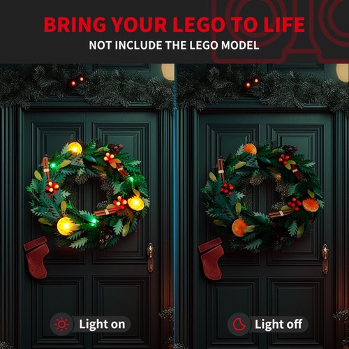 BRIKSMAX 2.0 Light Kit for Lego Wreath -Innovative Led Lighting Compatible with Lego Icons 10340- Not Included Lego Set