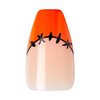 KISS Voguish Fantasy Halloween Nails, Orange, Medium Length, Coffin Shape, Pink Gel Nail Glue (2g), Mini Nail File, Manicure Stick, & 28 Fake Nails