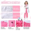Doctor Costume for Kids - 8pcs Kids Scrubs with Lab Coat Dress Up Set, Halloween Costumes for Girls Boys, Toddler Halloween Costume Pretend Play Kit, Kids Dress Up Clothes Costume for Girls 3-10