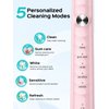 COSLUS Electric Toothbrush for Adults and Kids: Wireless Rechargeable Tooth Brush with Portable Travel Case, 5 Modes 47000 VPM Power Toothbrushes 6 Brush Heads 1 Charge for 70 Days Pink
