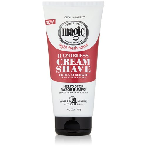 SoftSheen-Carson Magic Razorless Shaving Cream, Hair Removal Cream for Body Hair, Extra Strength Depilatory Cream, Works in 4 Minutes for Coarse Hair, 6 oz