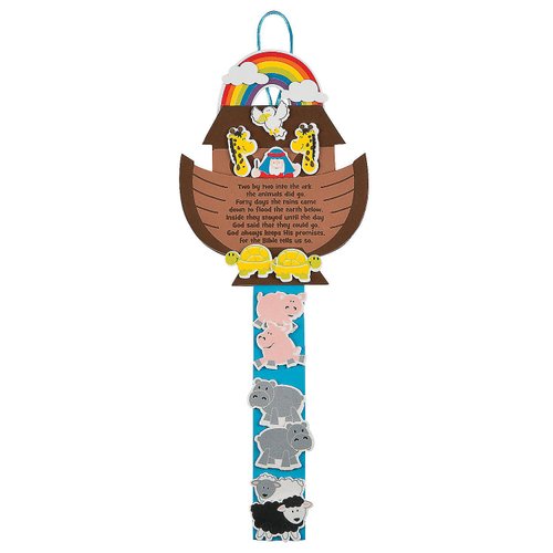 Fun Express Noahs Ark Craft Kit - Makes 12 - Sunday School, VBD and Religious Crafts for Kids - VBS Vacation Bible School Supplies/Decor