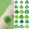 St Patricks Day Tattoos Glitter Shamrock Temporary Tattoo Stickers, Waterproof Saint Patricks Day Green Clover Tattoos Face Body Art Make up Deco Irish Party Favors (Medium, Count, 24)