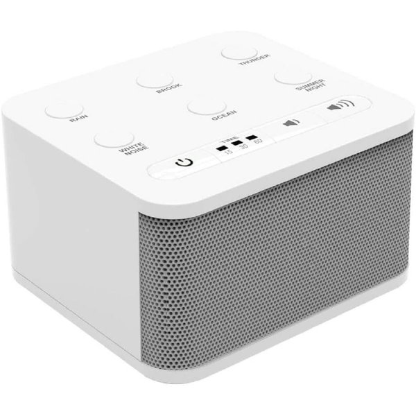 White Noise Generator, Rain Sound Machine for Sleeping, Baby Soother - Portable White Noise Machine for Office Privacy & Noise Canceling, Sound Machine Battery Operated or Plug-in Nature Noise Maker