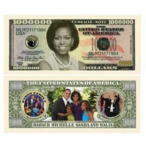 100 Michelle Obama Million Dollar Bills with Bonus “Thanks a Million” Gift Card Set