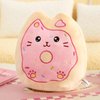CozyWorld 12" Sprinkle Donut Plush Pillow, Pink Cat Plush Kitten Stuffed Animal Squishy Plush Toy Cat Throw Pillow Donut Party Supplies Decorations for Kids Girls