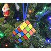 Christmas Ornaments Tree Buddees Colored Cube Puzzle with Blue String