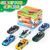 Oriate 6 Packs 1/64 Die-cast Sheriff Police Sports Cars Kids Toy Cake Topper Set, Rescue Vehicle Pursuit Car with Police Lights, Birthday Gifts for Boys Girls 3 4 5 6 Years Old