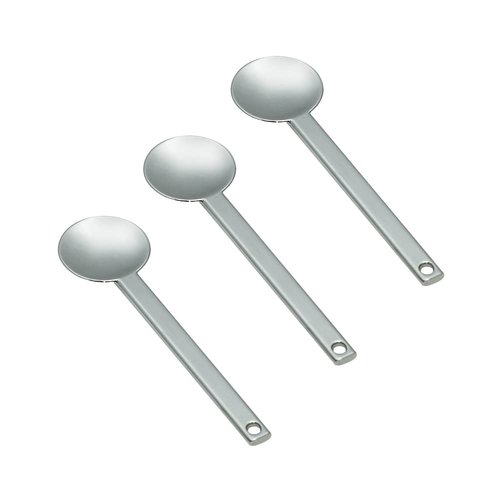 3Pcs Round Metal Cosmetic Spoon Spatulas Makeup Spatula Eye Cream Spoon Beauty Scoop Mini Spoon Makeup Beauty Spoons Mini Cosmetic Skincare Spatula for Home Salon, Silver
