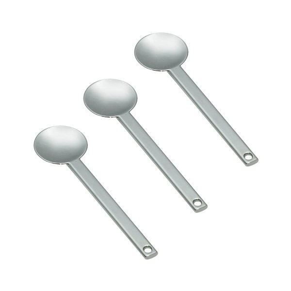 3Pcs Round Metal Cosmetic Spoon Spatulas Makeup Spatula Eye Cream Spoon Beauty Scoop Mini Spoon Makeup Beauty Spoons Mini Cosmetic Skincare Spatula for Home Salon, Silver