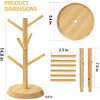 MaxGear Bamboo Coffee Mug Tree,Mug Rack, Coffee Cup Holder for Countertop, Wooden Coffee Cup Holder Stand, Coffee Mug Holder with 6 Hooks