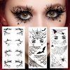 4 Pairs of Halloween Eye Shadow Temporary Tattoo Stickers Eyeliner Decals with Spider Web Skull Bat Temporary Tattoo Stickers Face eye Makeup Stickers for Women Girls
