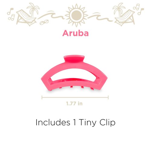 TELETIES - Tiny Open Claw Clip - Strong Grip, Bendable Teeth, Comfortable Cutout Design - Ideal for Thin Hair - For All Hair Textures - Spring Break Collection - Aruba