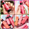 LOKFAR Cream Blush Stick for Cheeks Blush Makeup - 2 in 1 Multi Stick Blush for Cheeks Tint & Eyes & Lips, Cheek Makeup Stick Makeup Blush with Brush, Waterproof Creme Blush (#03 Coral Orange)