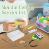228 Pcs Needle Felting Kit Wool Felting Tools for Beginner 50 Colors Wool Roving Starter Felting Kit with Felting Needles Foam Mat Needle Felting Supplies Storage Bag for DIY Craft Making
