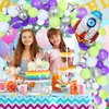 134 Pieces Buzz Birthday Party Balloon Garland Arch Kit 10 5 inch Purple Green Silver White Latex Balloons with Rocket Star Foil Balloon for Buzz Themed Birthday Party Decorations