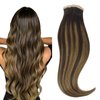 HOTBANANA Tape in Hair Extensions, 22 Inch 20pcs 50g Balayage Dark Brown Mixed Chestnut Brown Tape in Hair Extensions Human Hair Tape Hair Extensions Straight Remy Human Hair Tape in Extensions
