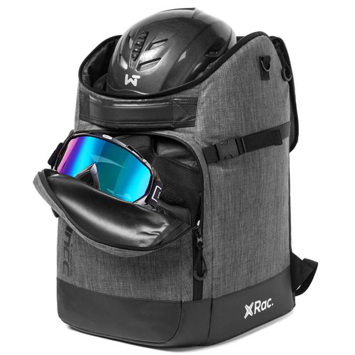 RAVOINCC Ski Boot Bag Snowboard Boots Backpack Skiing and Snowboarding 50L Travel Luggage with Waterproof Exterior Stores Gear for Helmet,Gloves,Goggles & Accessories for Men Women Gray