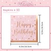 Rose Gold and Pink Party Supplies Disposable Napkins Rose Golden Dot Confetti Paper Napkins for Graduation Wedding Anniversary Cocktail Birthday Party Decorations 3-Ply 50 Pack