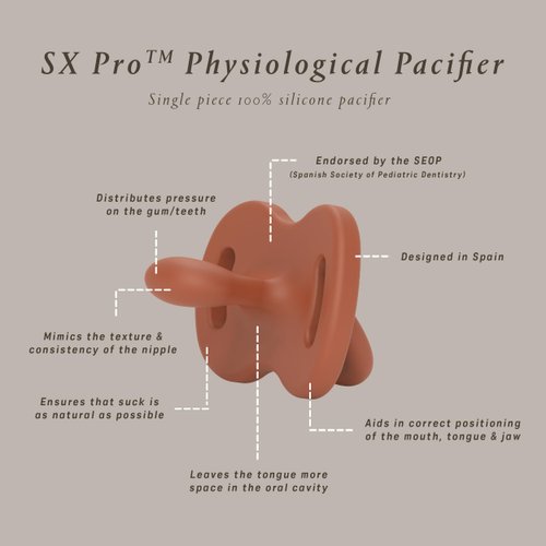 Suavinex Color Essence SX PRO Silicone Baby Pacifier 2Pk, 6-18Mths, Orange/Green