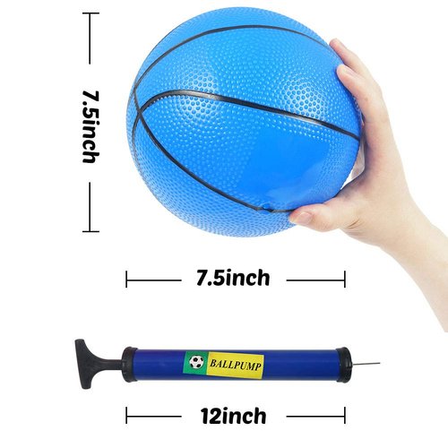 3 otters Mini Basketballs, 6 Pack 7.5 Inch Basketball Set with Pump Durable PVC Basketballs for Mini Basketball Hoop for Toddlers Kids Teenagers for Pool, Indoors, Outdoors Party Favors
