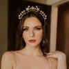 Fashey Halo Crown Headband Rhinestone Star Crown Headbands Goddess Halo Crown Costume Boho Bridal Wedding Headpiece Hair Accessories for Women and Girls (Gold)