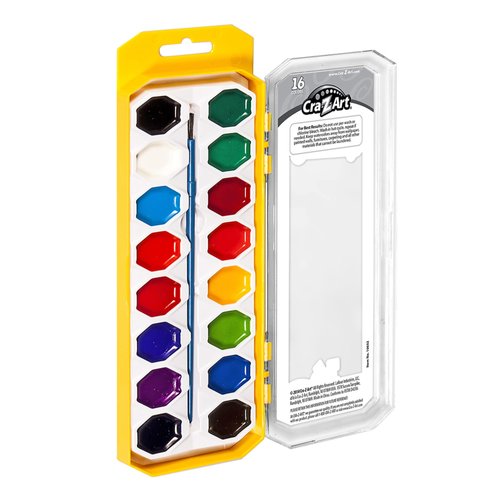 Cra-Z-Art 16-Piece Washable Watercolor Paint Set, Assorted Colors