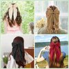 JUNEBRUSHS 4Pcs Big Hair Bows, Women Hair Barrettes Metal Clips Silky Satin Hair Ribbon Solid Color Ribbon Bows with Long Tail for Hairstyle Birthday Holiday Gifts