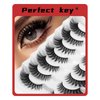 Perfect Key 7 Pairs Natural Strip Lashes Cat Eye Eyelashes 16mm Wispy Mink Lash Strips Medium Length