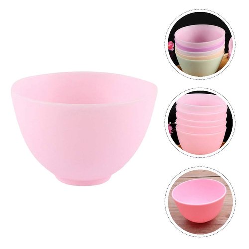 3Pcs Silicone Facial Mixing Bowl DIY Face Bowl for Home Use, Facial (Pink)