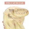 Colorful Queen 613 Blonde Wig 26 Inch Long Wavy Blonde Wigs for Women Curly Wavy Wig Middle Part Synthetic Lace Wigs for Daily Party Use Cosplay Wigs