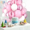 60PCS Pink and White Balloons,12 inch Pink and White Balloon Arch Kit,Suitable for Confession Proposal Wedding Girl Birthday Baby Shower Party Decoration
