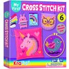 KRAFUN Beginner My First Cross Stitch Kit for Kids Arts & Crafts, 6 Easy Projects of Felt Keyring, Bag, Pillow Craft, Instructions, Gift for Girls and Boys, Learn DIY Crafting, Embroidery