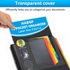 HABGP 12 Pocket Plastic folders with Pockets, 6 Colors Multi Pocket Folder Binder with Dividers, Office Organizer Folder Letter Size School Supplies