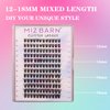MIZ BARN Lash Clusters 144pcs Lash Extension D Curl Eyelash Clusters, 12-18mm individual Lashes Fluffy False Eyelashes Clusters DIY at Home (D-12-18 MIX)(DIY 06)