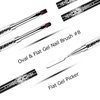 Ycyan 2Pcs Polygel Nail Brush & Picker, Dual-ended Oval & Flat Gel Nail Brushes Polygel Slice Tool for PolyGel UV Builder Gel Nails Extension