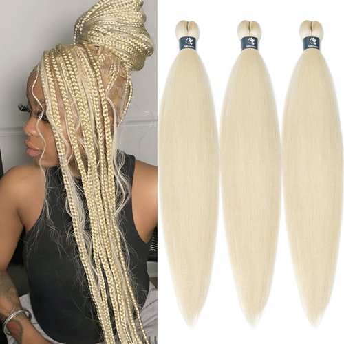 UPruyo 613 Blonde Braiding Hair Pre Stretched Kanekalo Prestretched Braiding Hair Blonde Braids 26 inch Synthetic Colored Hair Extensions for Braiding