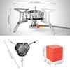Odoland 3500W Windproof Camp Stove Camping Gas Stove with Fuel Canister Adapter, Piezo Ignition, Carry Case, Portable Collapsible Stove Burner for Outdoor Backpacking Hiking and Picnic