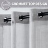 MIULEE 2 Panels Natural Linen Semi Sheer Window Curtains Elegant Solid Light Grey Drapes Grommet Top Window Voile Panels Linen Textured Panels for Bedroom Living Room (52X63 Inch)
