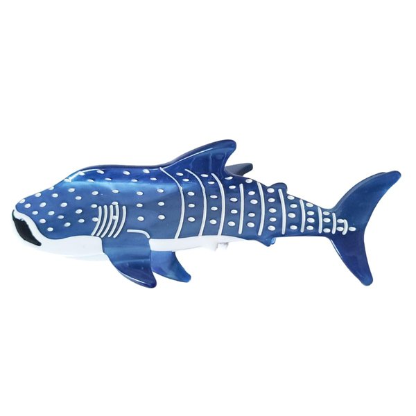 Whale Shark Hair Clip,Acetate Hair Clip,Small Claw Clip for Women,Blue, 1 Count (Pack of 1)
