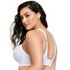Full Figure Plus Size No-Bounce Camisole Sports Bra Wirefree #1066 White